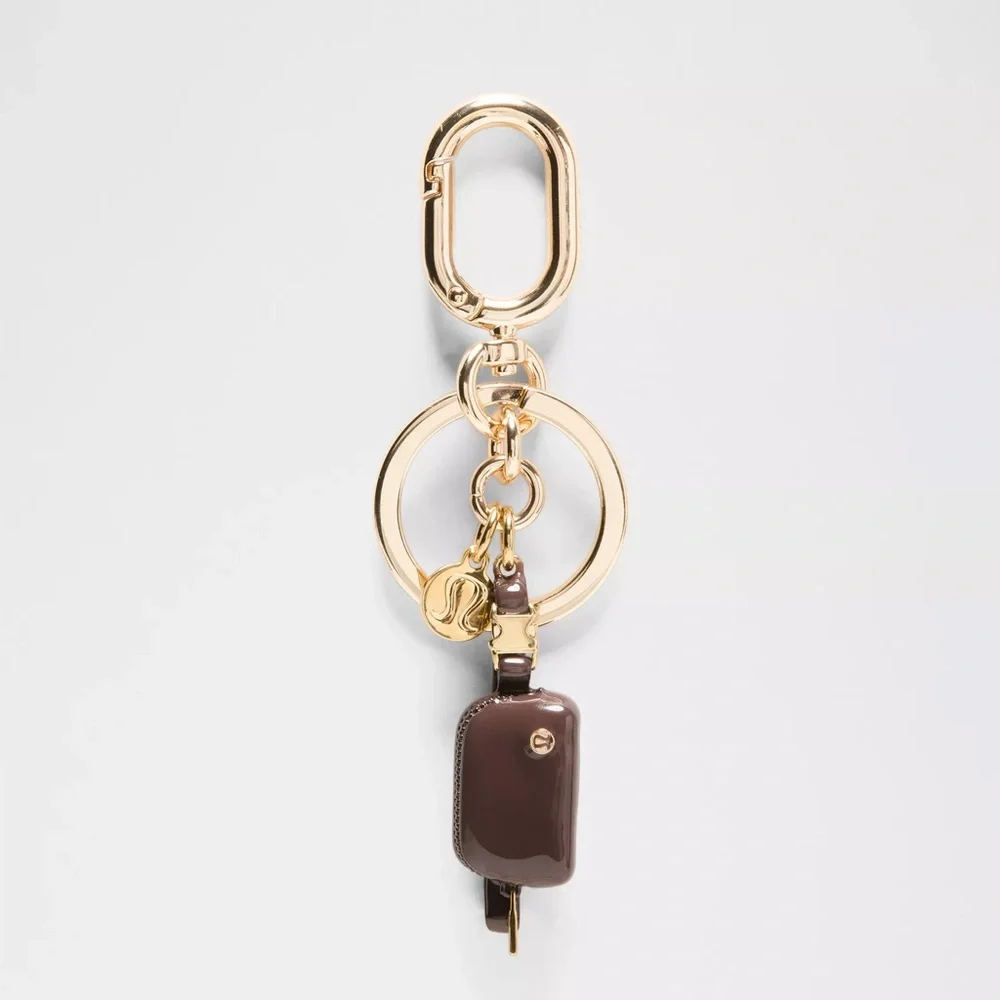 NWT Lululemon Mini Everywhere Belt Bag Keychain Brown/Gold